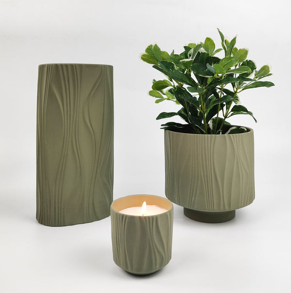 Candle Marlow Abstract Ripple Green