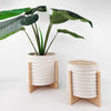 Planter On Legs Everly White & Natural Large