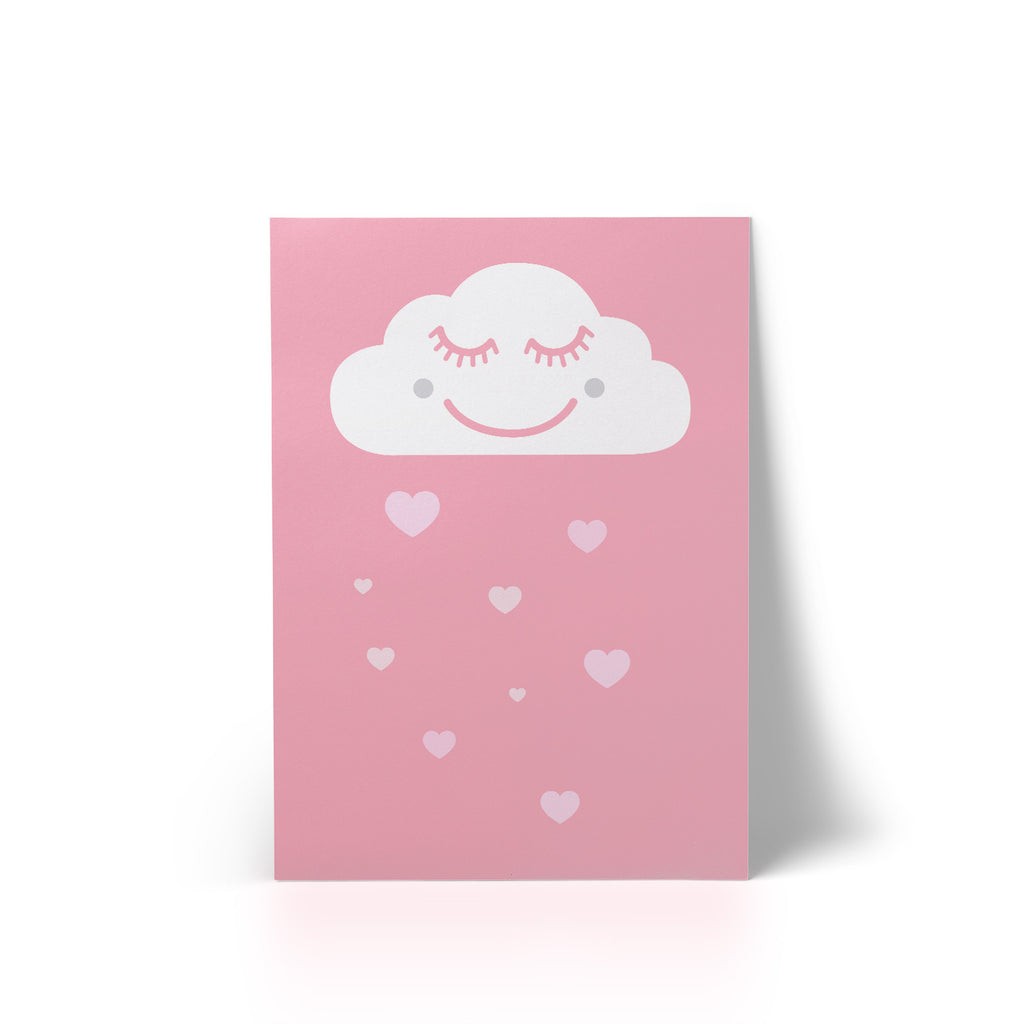 A4 Art Print Happy Cloud Pink