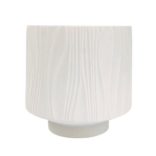 Marlow Abstract Ripple Planter White