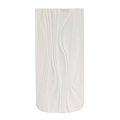 Vase Marlow Abstract Ripple Vase White