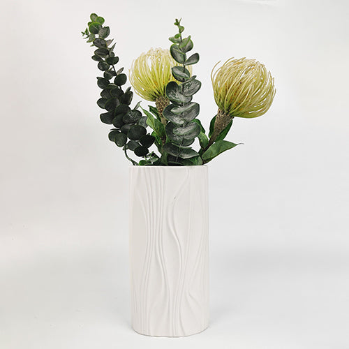 Vase Marlow Abstract Ripple Vase White