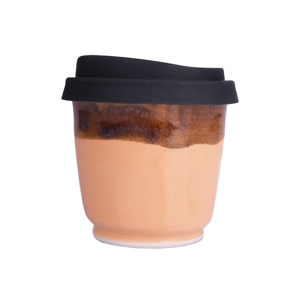 Takeaway Cup Peach and Brown 6oz