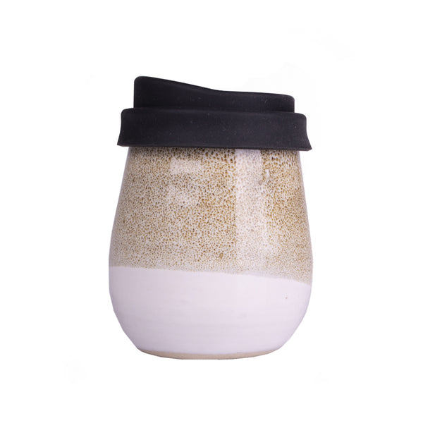 Takeaway Cup Speckle Stone and White 6oz