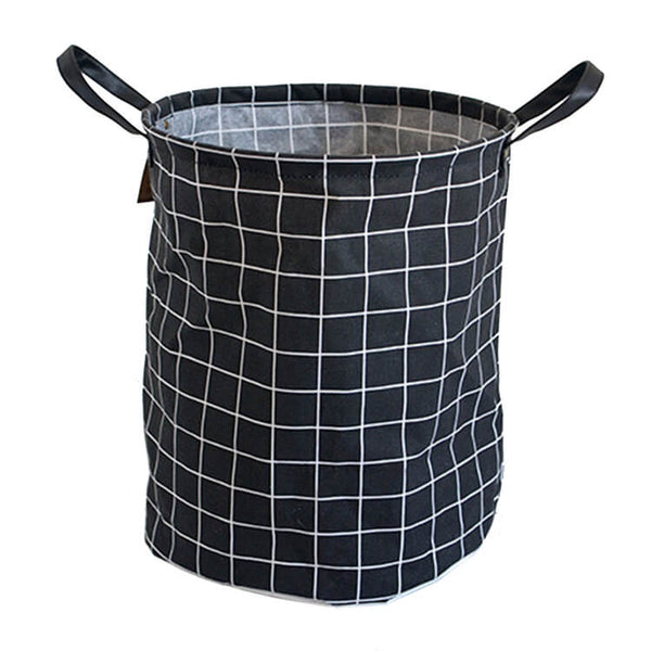 Storage Basket Black Grid Foldable Large