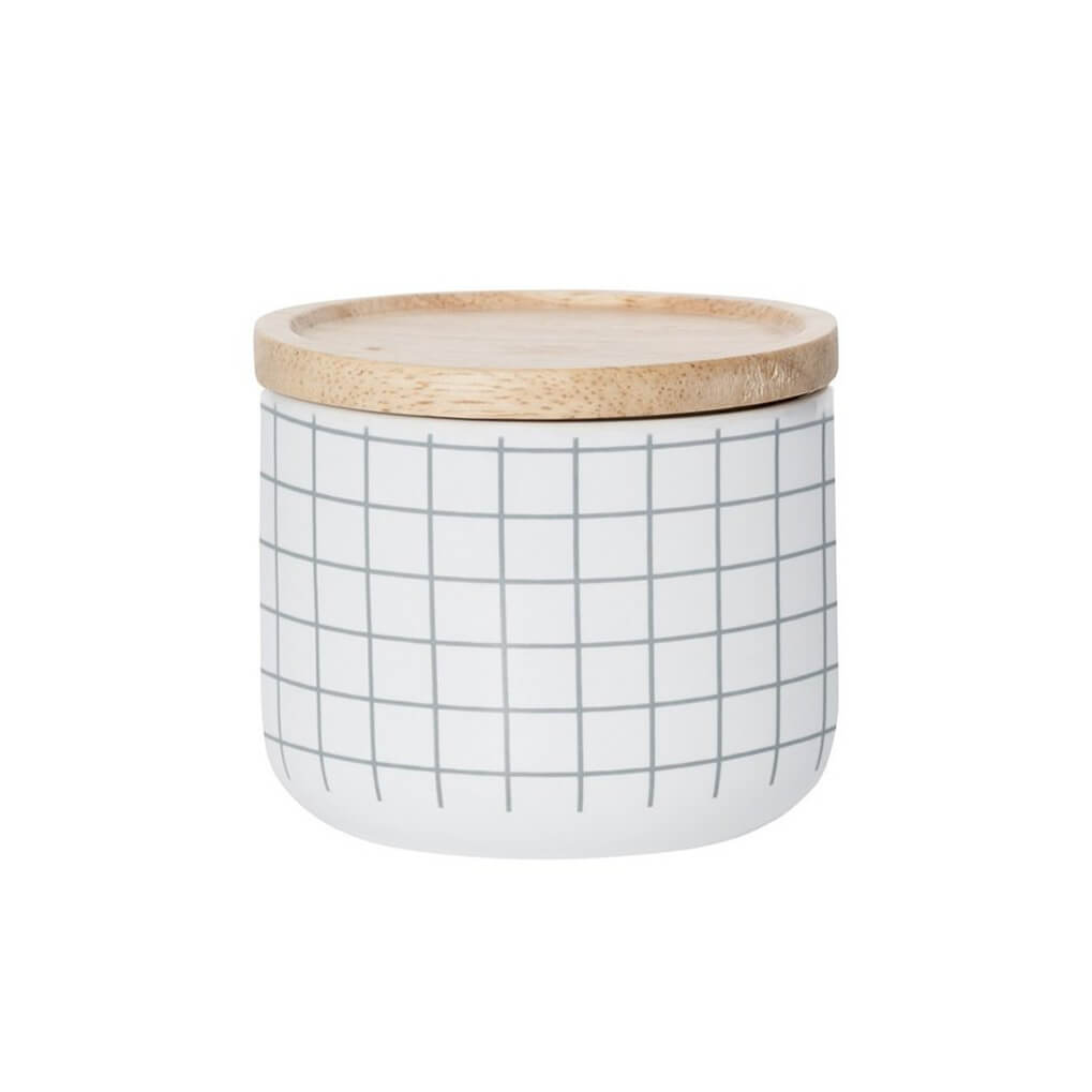 Grey Grid Small Canister