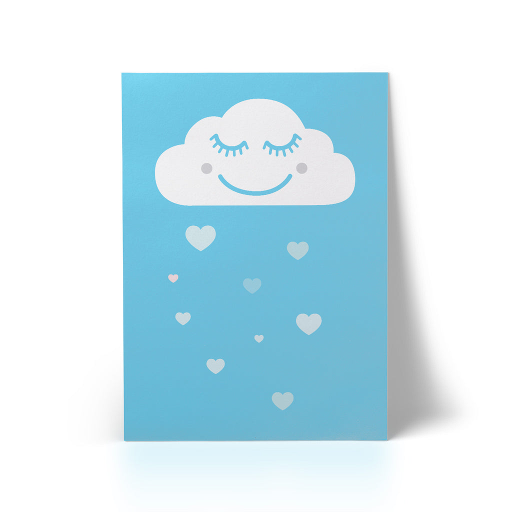 A3 Art Print Happy Cloud Blue