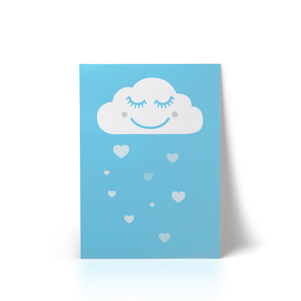 A4 Art Print Happy Cloud Blue