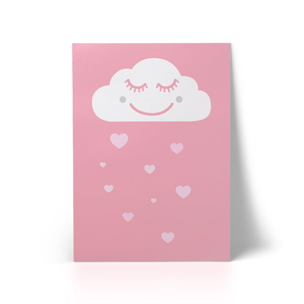 A3 Art Print Happy Cloud Pink