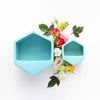 Planter Wall Hexagon Turquoise Large