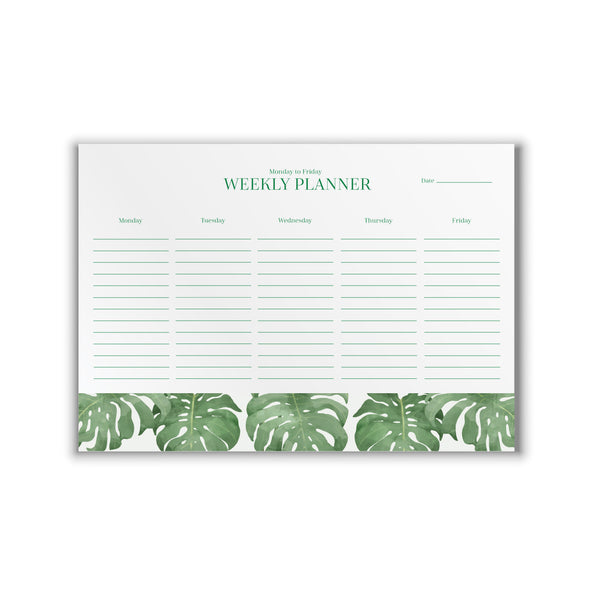 A4 Weekly Planner Philodendron