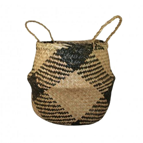 Belly Basket Plaid Seagrass