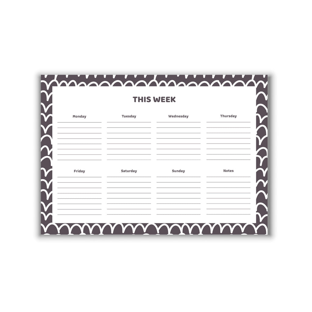 A4 Weekly Planner White Waves
