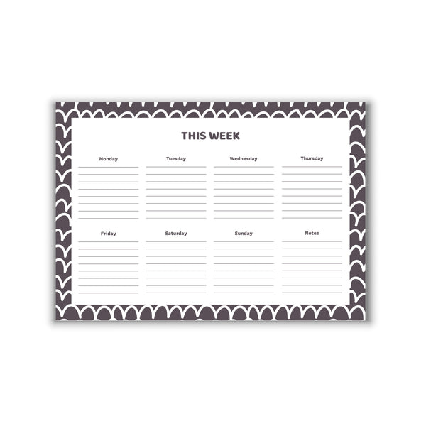 A4 Weekly Planner White Waves